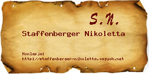 Staffenberger Nikoletta névjegykártya