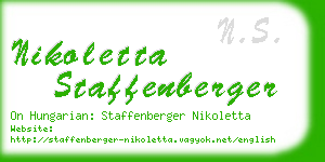 nikoletta staffenberger business card